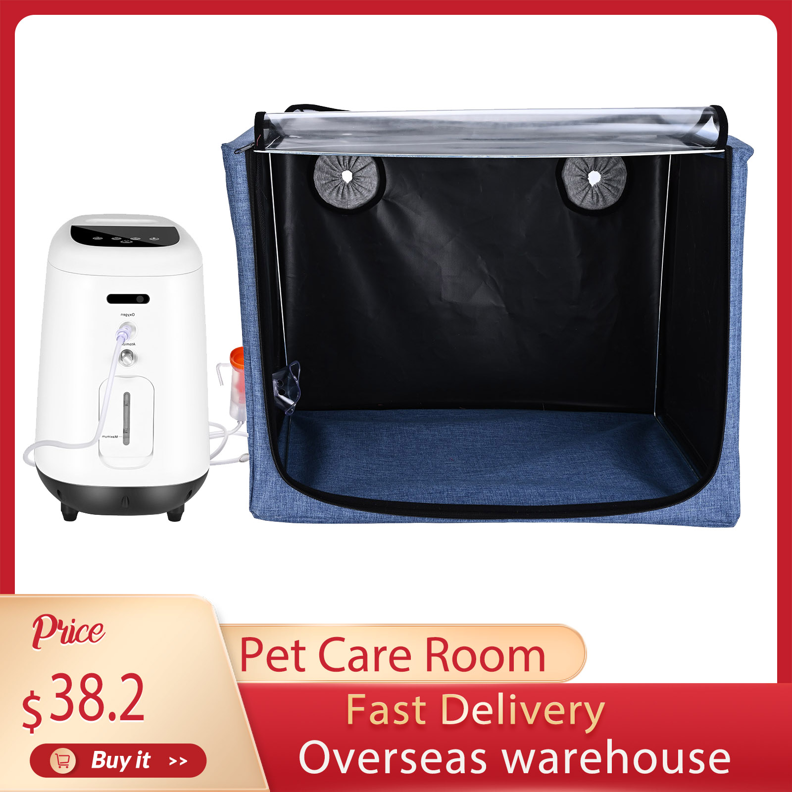 Pet Dog Cat Oxygen ICU Cage 10 - Lab Incubator review and price