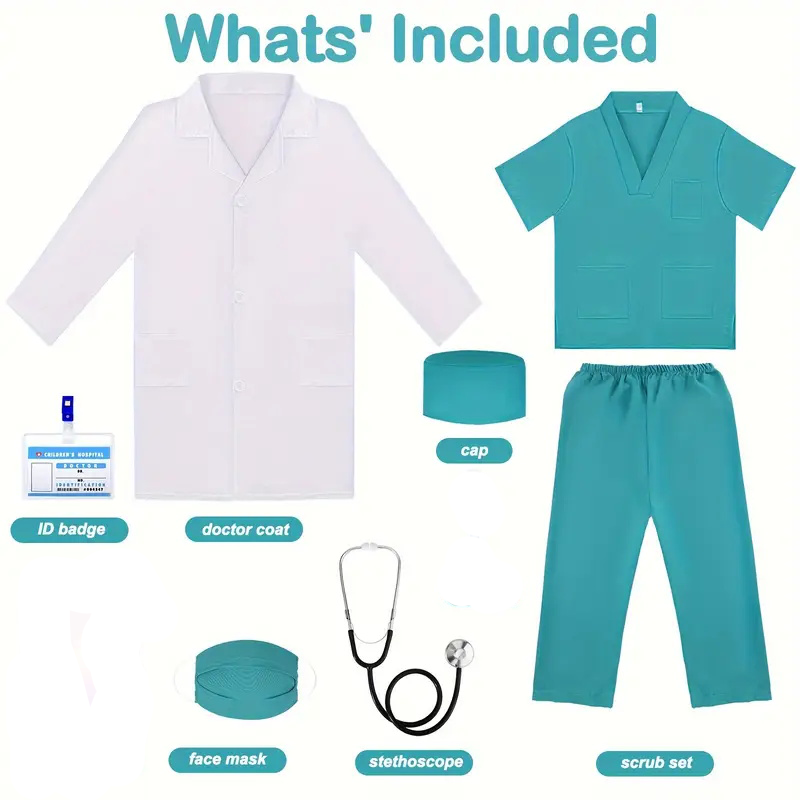 7PCS Kids Doctor Nurse Cosplay - Medical Lab Coat review and price