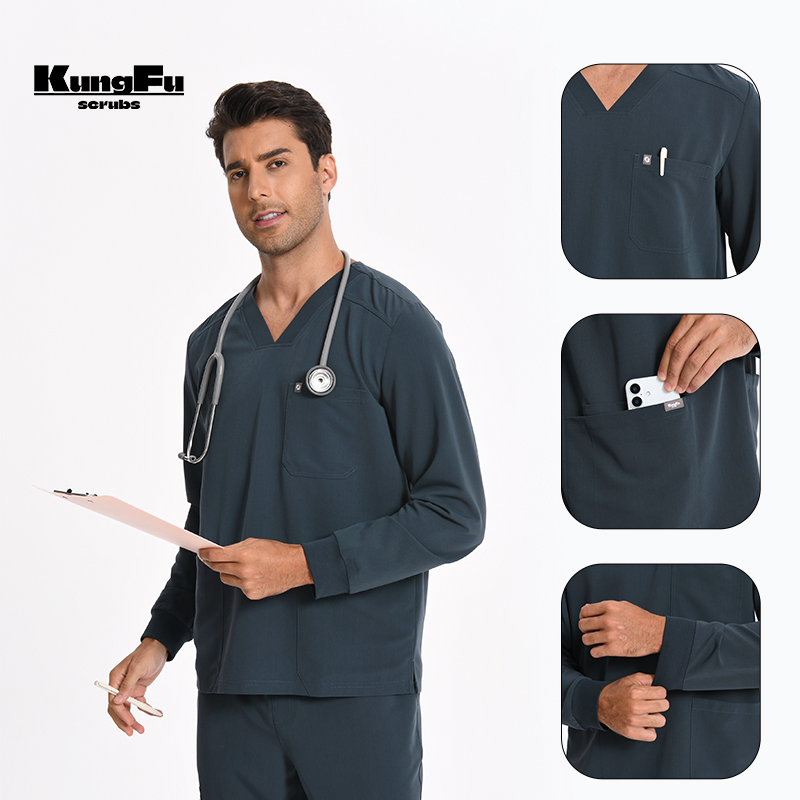 Men's Medical Scrubs Set Long  - Medical Lab Coat review and price