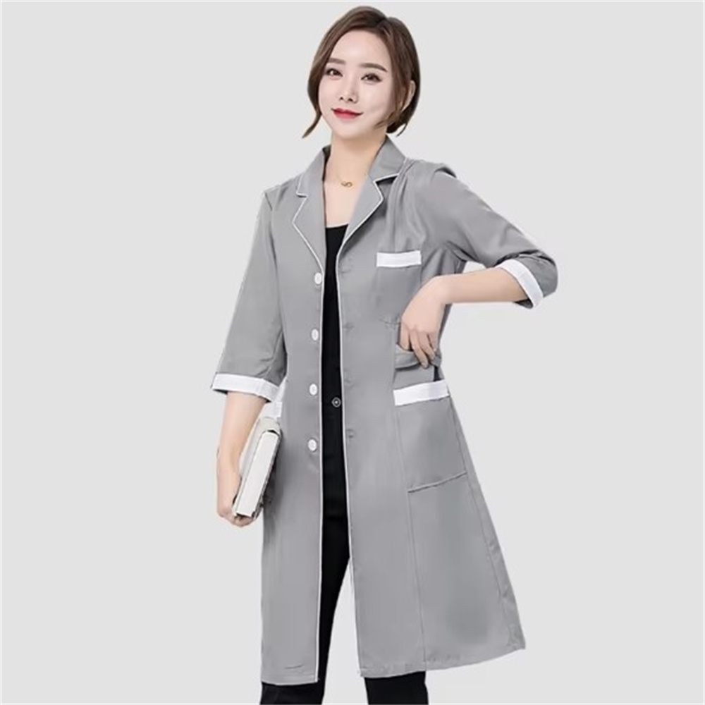High grade gray solid color sl - Medical Lab Coat review and price