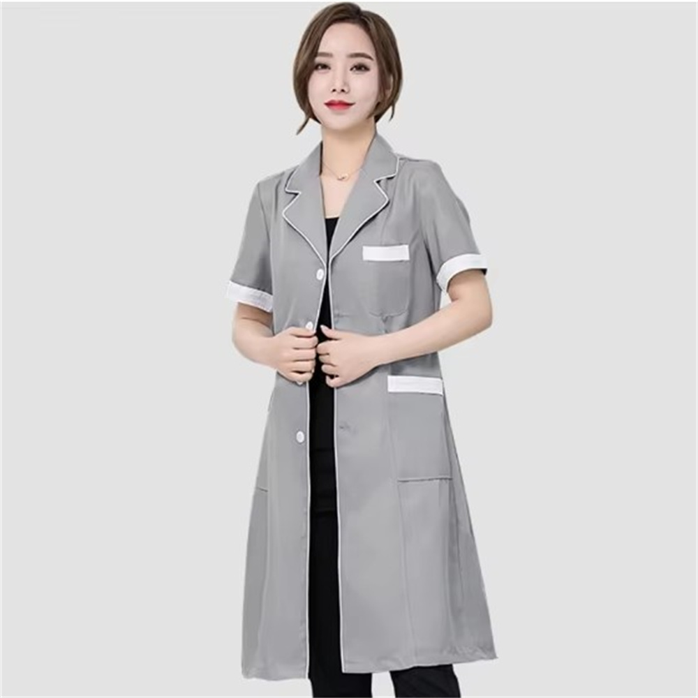 High grade gray solid color sl - Medical Lab Coat review and price